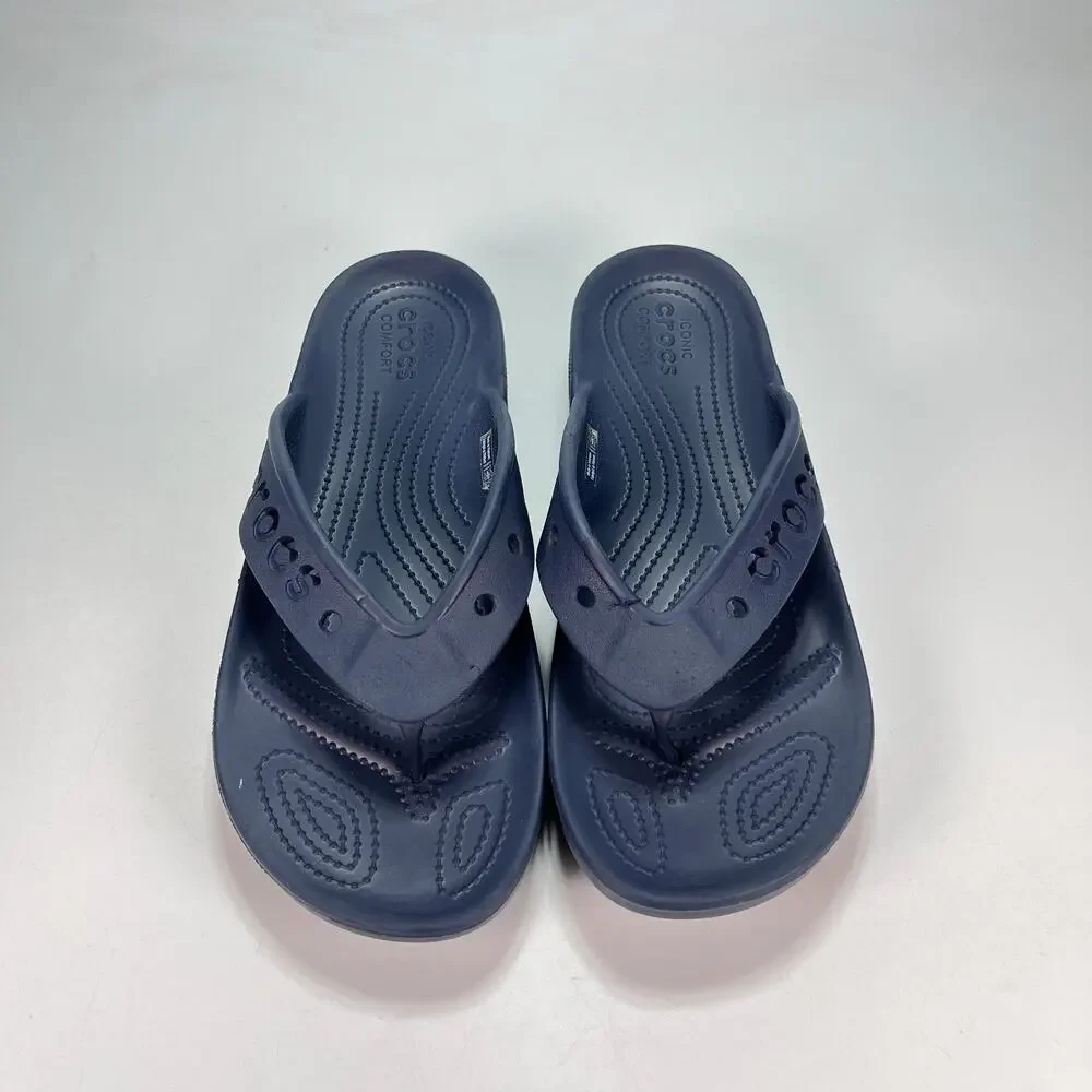 Crocs Baya II Navy Blue Comfort Flip Flop Sporty Sandals 208192 Men's Size 10